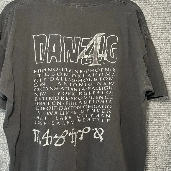 Vintage Rare 1994 Danzig 4 Tour Single Stitch Tee Shirt XL Black